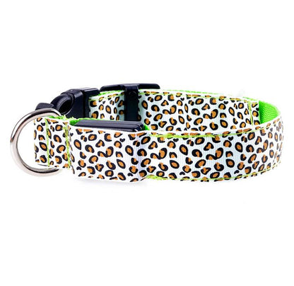 Fashion Leopard Adjustable Led Dog Collar